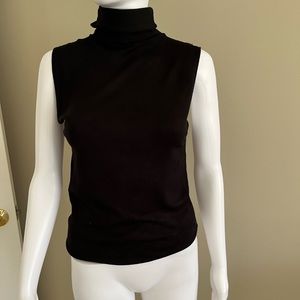 NWT Zara mock neck, sleeveless black sweater.